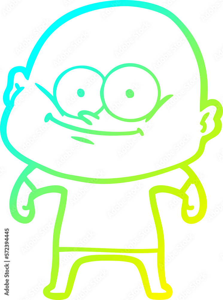 cold gradient line drawing cartoon bald man staring cold gradient line drawing cartoon bald man staring