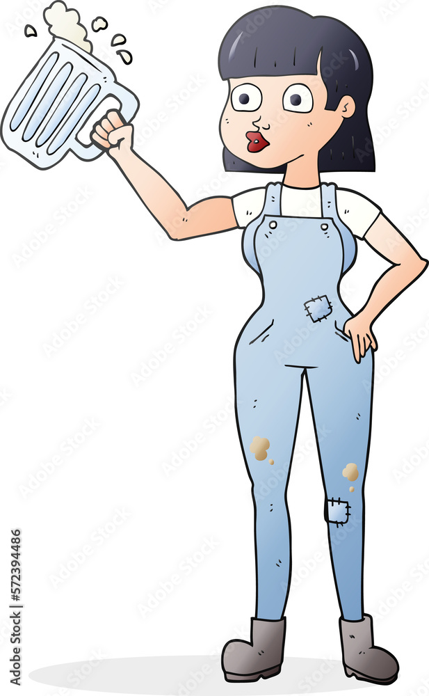cartoon woman with beer cartoon woman with beer