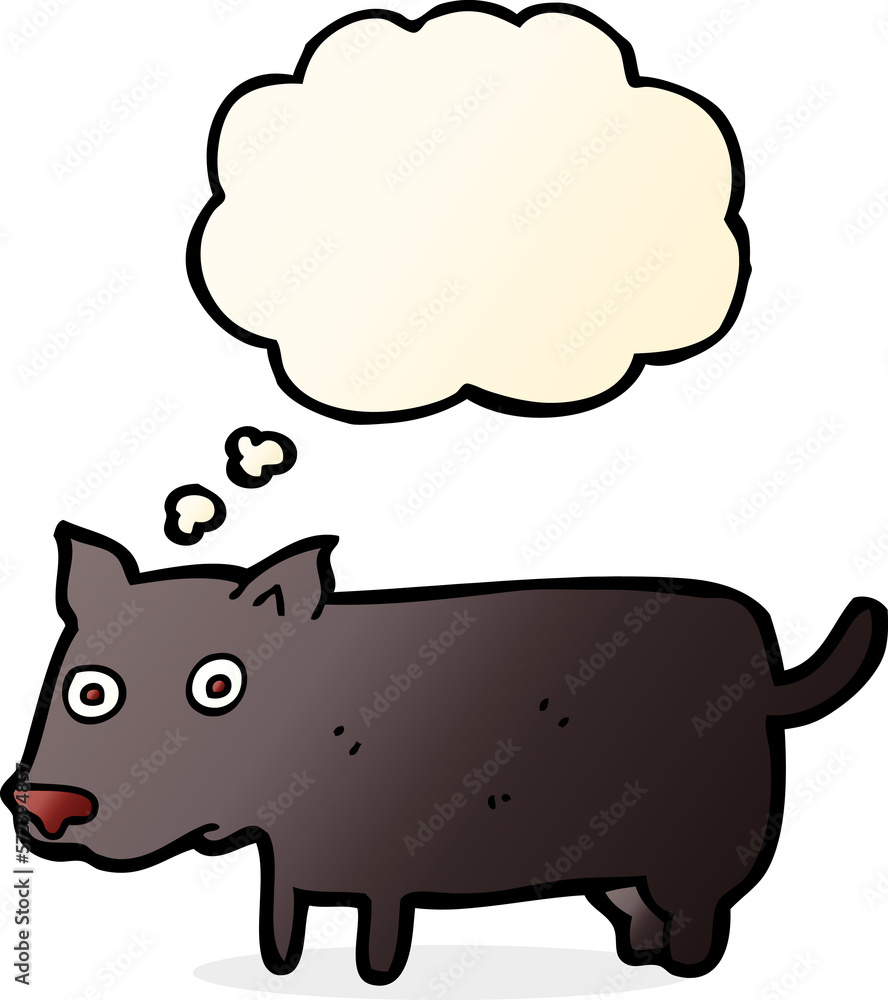 cartoon little dog with thought bubble cartoon little dog with thought bubble