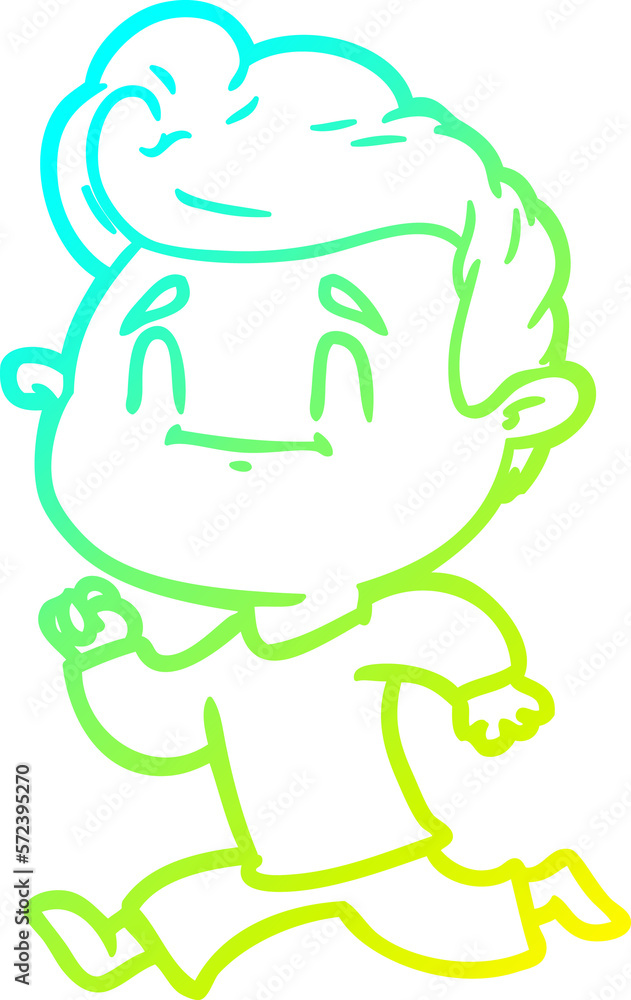 cold gradient line drawing happy cartoon man exercising cold gradient line drawing happy cartoon man exercising