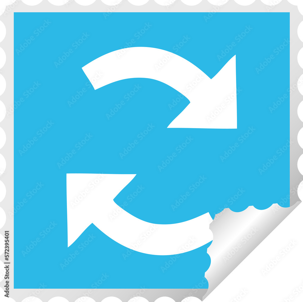 square peeling sticker cartoon recycling arrows square peeling sticker cartoon recycling arrows