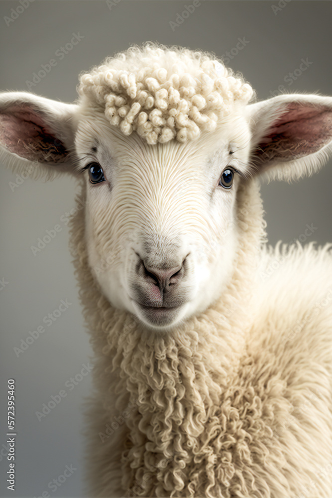 sheep and lambs - Cute Baby Sheep - Created with Generative AI technology.