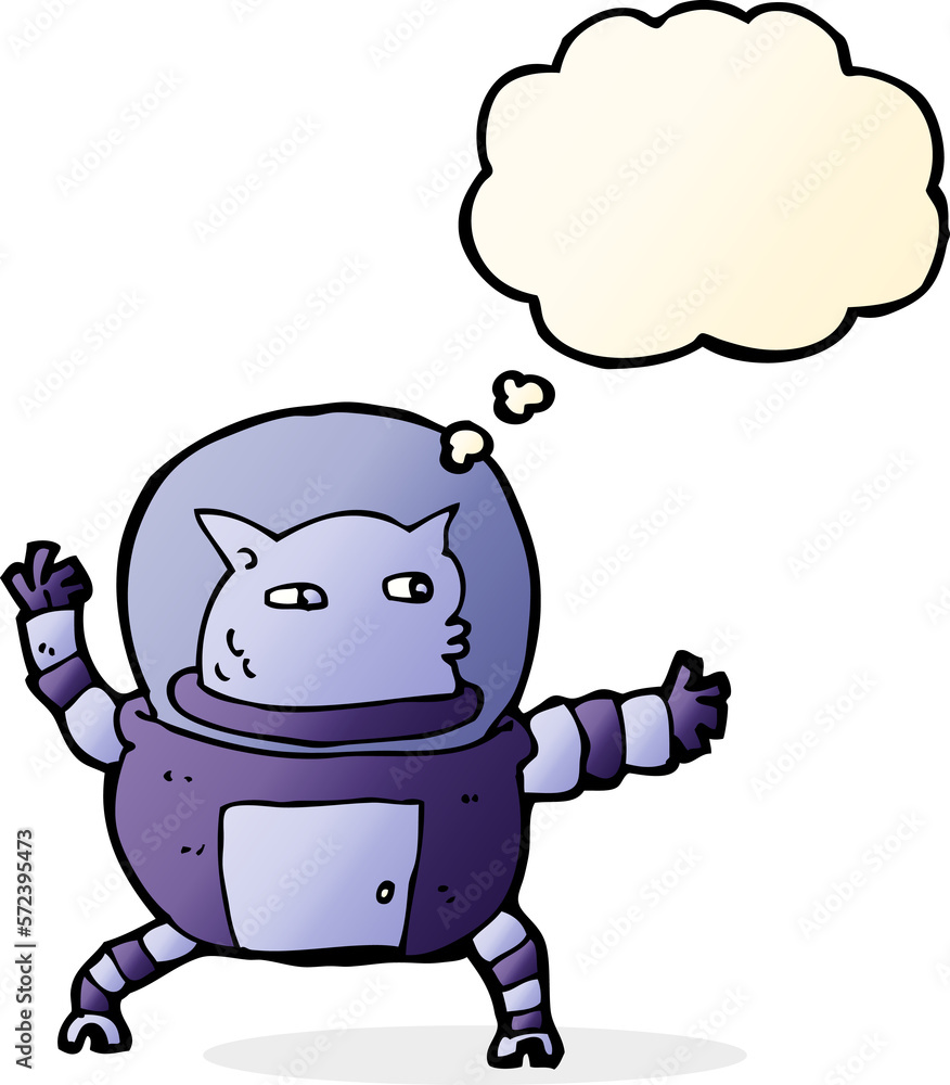 Obraz premium cartoon alien with thought bubble