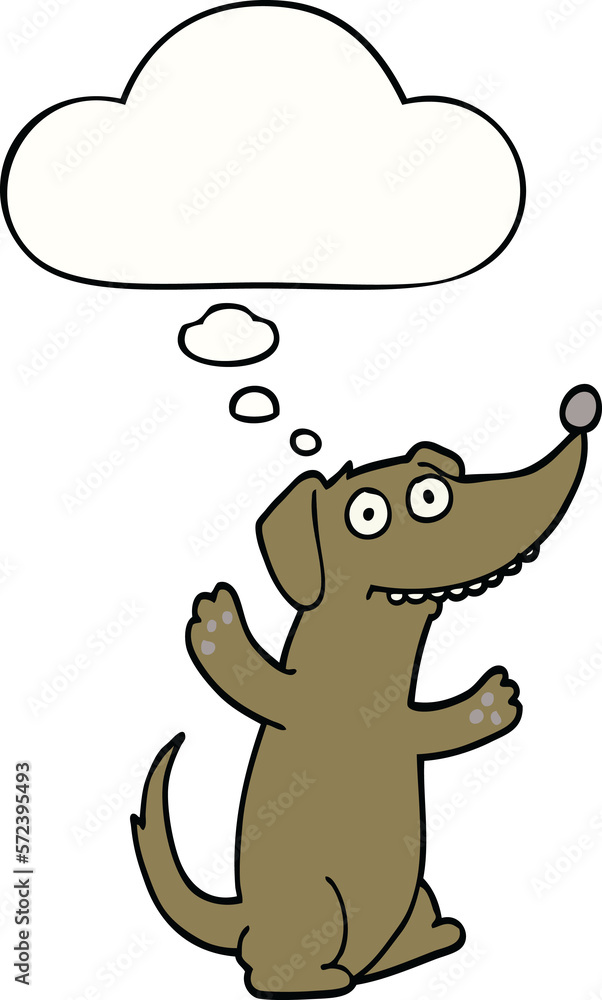 cartoon dog and thought bubble cartoon dog and thought bubble