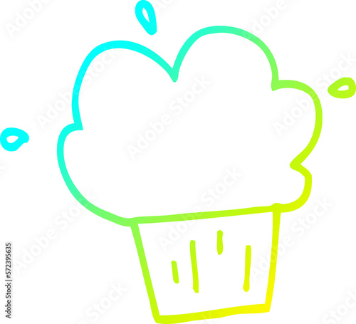 cold gradient line drawing cartoon muffin