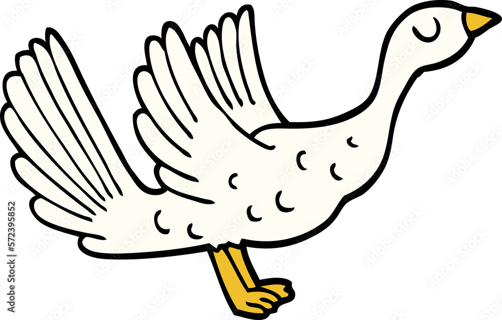 Obraz premium hand drawn doodle style cartoon goose