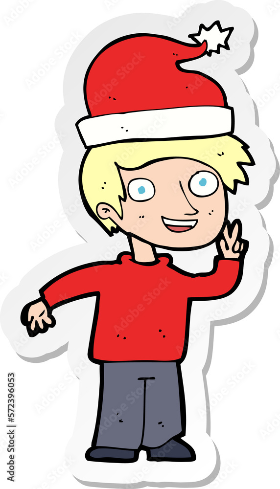 sticker of a cartoon man ready for christmas sticker of a cartoon man ready for christmas