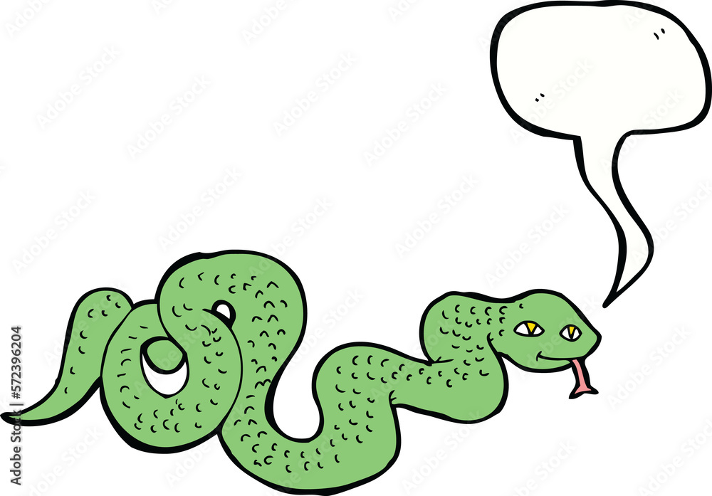 Fototapeta premium cartoon snake with speech bubble