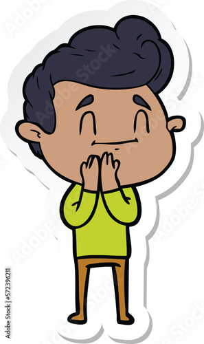 sticker of a happy cartoon man