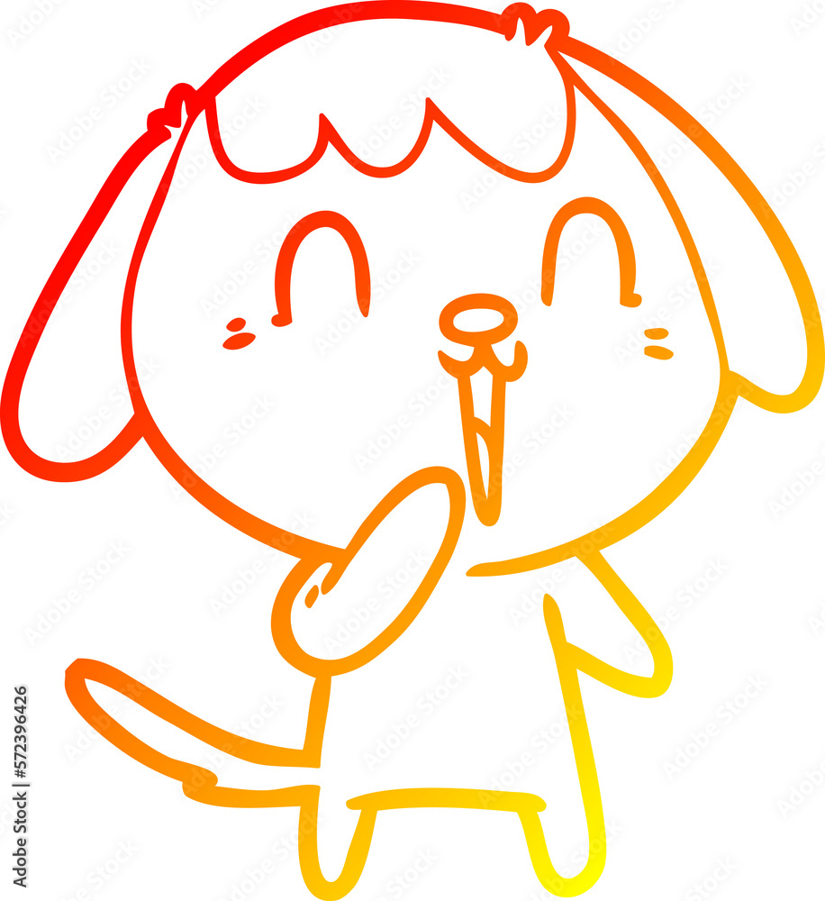 warm gradient line drawing cute cartoon dog warm gradient line drawing cute cartoon dog