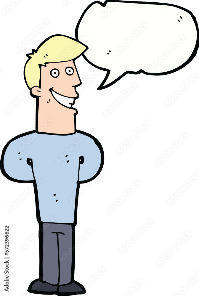 cartoon grinning man with speech bubble cartoon grinning man with speech bubble