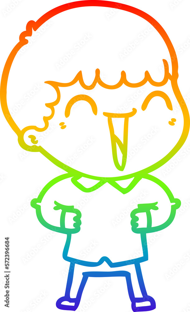 rainbow gradient line drawing cartoon happy man rainbow gradient line drawing cartoon happy man