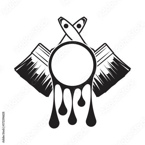 painting wall house worker brush logo