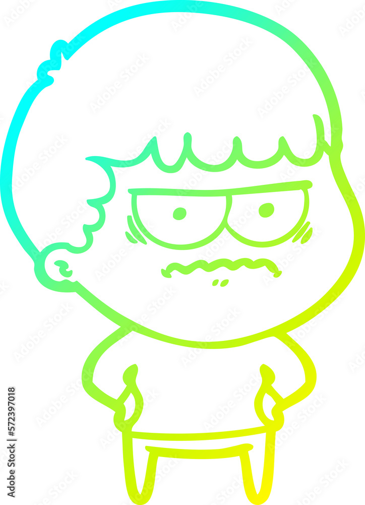 cold gradient line drawing cartoon annoyed man cold gradient line drawing cartoon annoyed man