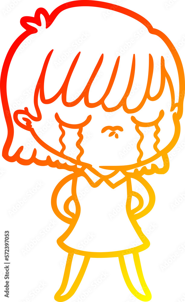 warm gradient line drawing cartoon woman crying warm gradient line drawing cartoon woman crying