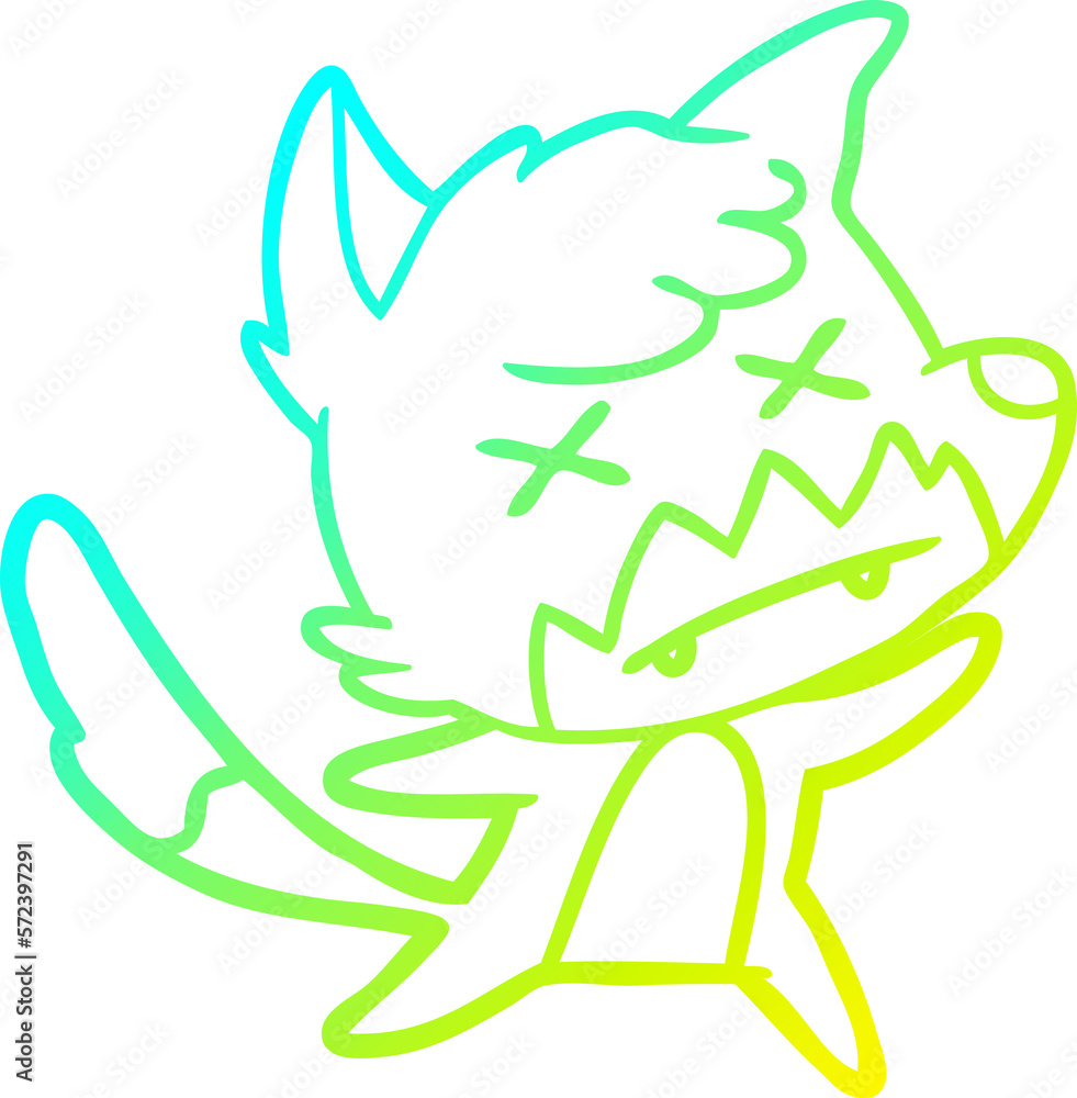 cold gradient line drawing cartoon dead fox cold gradient line drawing cartoon dead fox