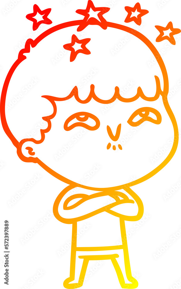 warm gradient line drawing cartoon amazed boy warm gradient line drawing cartoon amazed boy