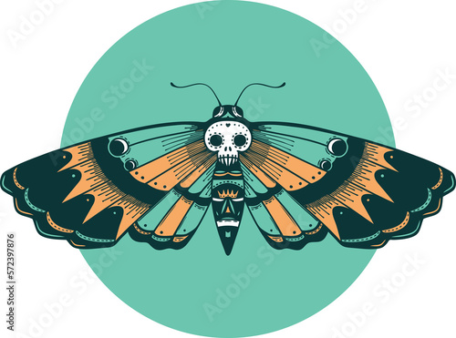 tattoo style icon of a deaths head moth