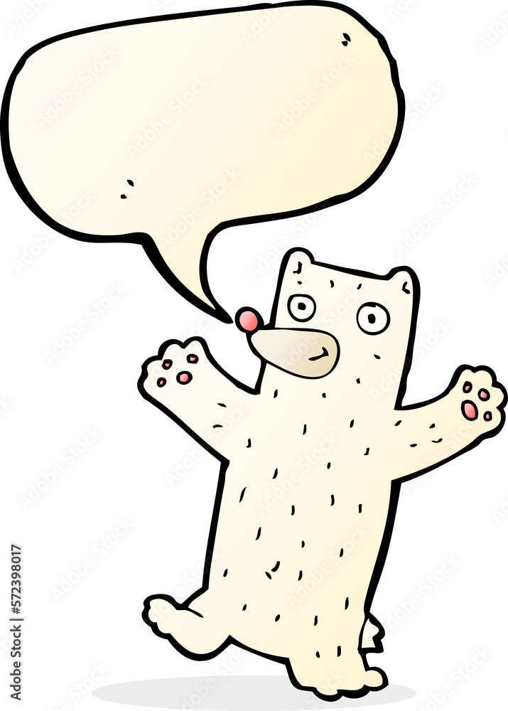 cartoon polar bear with speech bubble cartoon polar bear with speech bubble