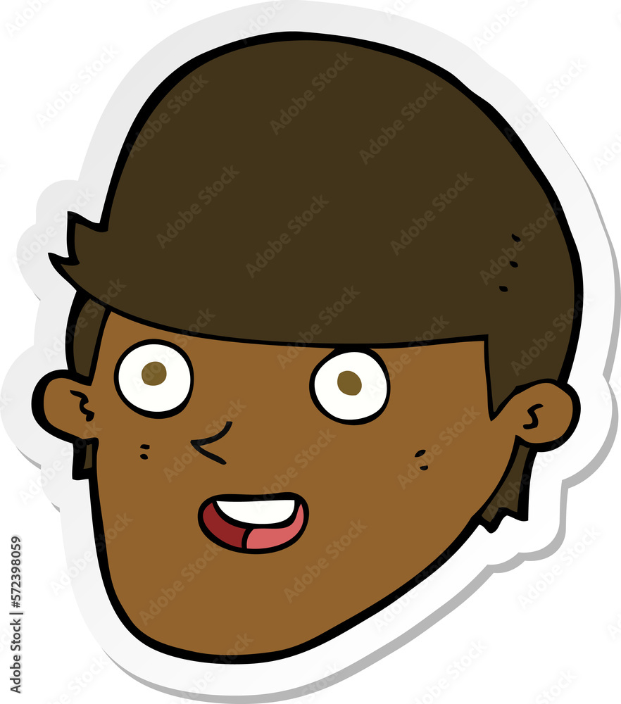 sticker of a cartoon man with big chin sticker of a cartoon man with big chin