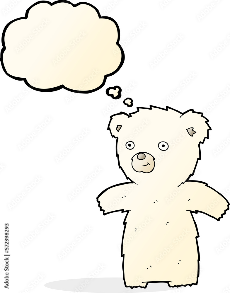 cute cartoon polar bear with thought bubble cute cartoon polar bear with thought bubble