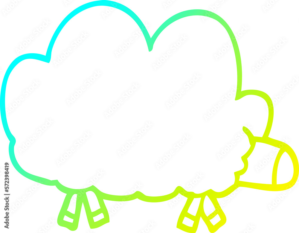 cold gradient line drawing cartoon sheep cold gradient line drawing cartoon sheep