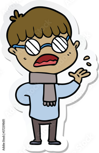 Wallpaper Mural sticker of a cartoon boy wearing spectacles Torontodigital.ca