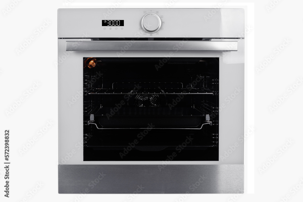 Obraz premium white electric oven with an electronic panel