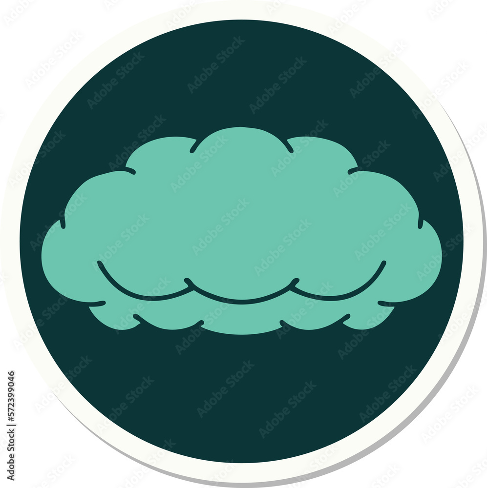 tattoo style sticker of a cloud a grey cloud tattoo style sticker of a cloud a grey cloud
