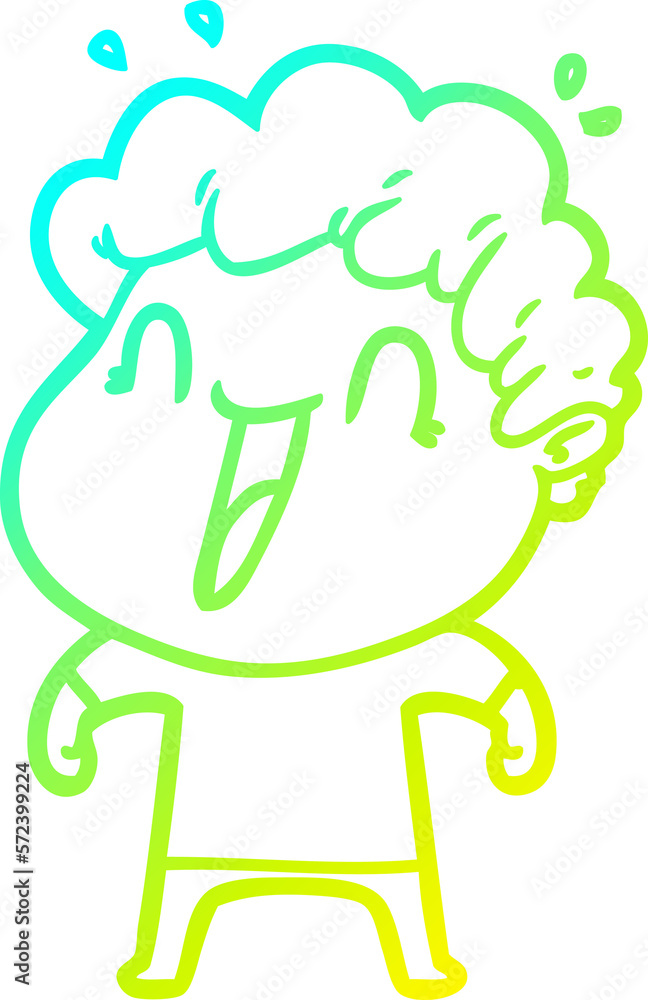 cold gradient line drawing cartoon happy man cold gradient line drawing cartoon happy man