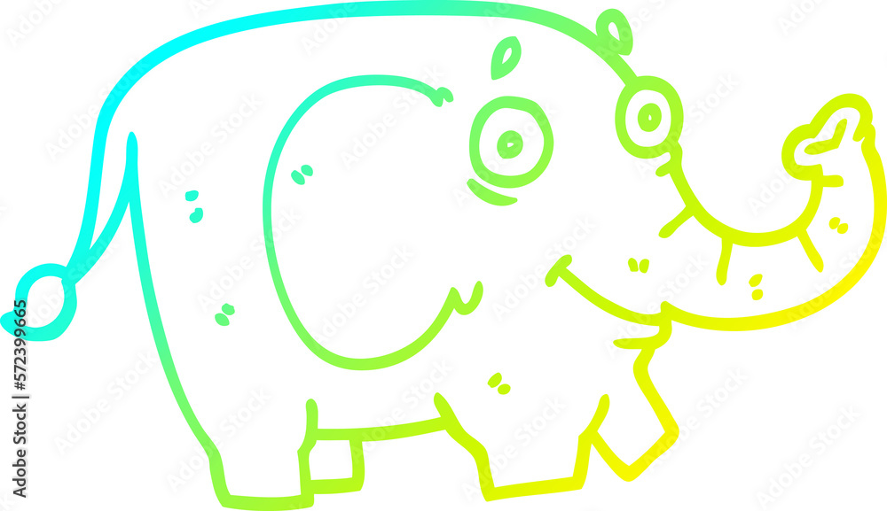 cold gradient line drawing cartoon funny elephant cold gradient line drawing cartoon funny elephant