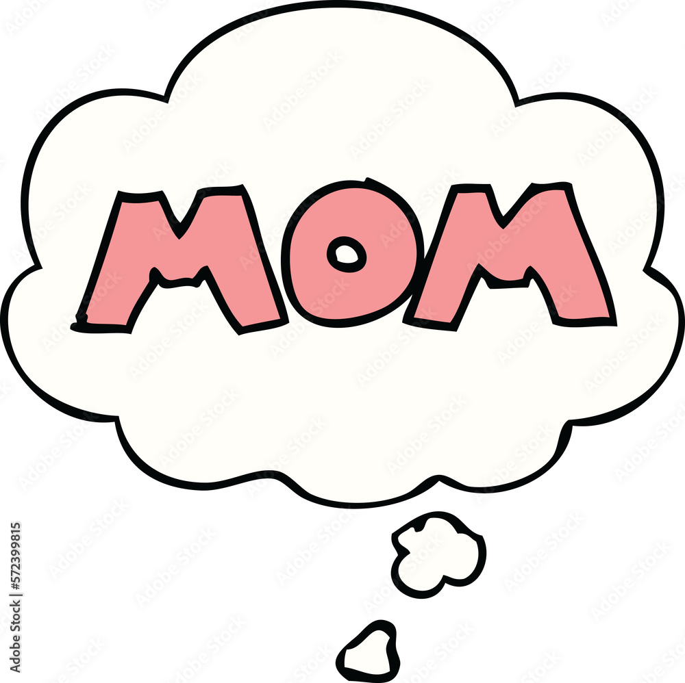 cartoon word mom and thought bubble cartoon word mom and thought bubble