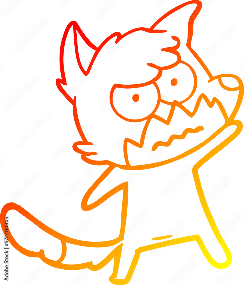 warm gradient line drawing cartoon annoyed fox