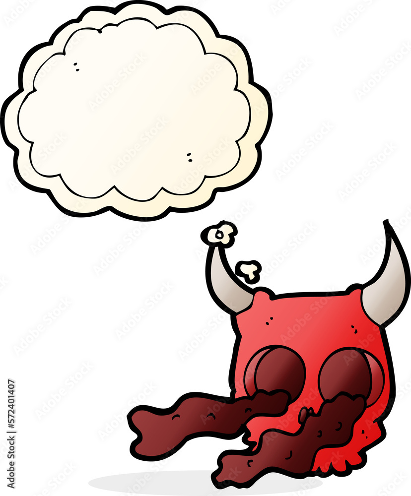 cartoon halloween skull with thought bubble cartoon halloween skull with thought bubble