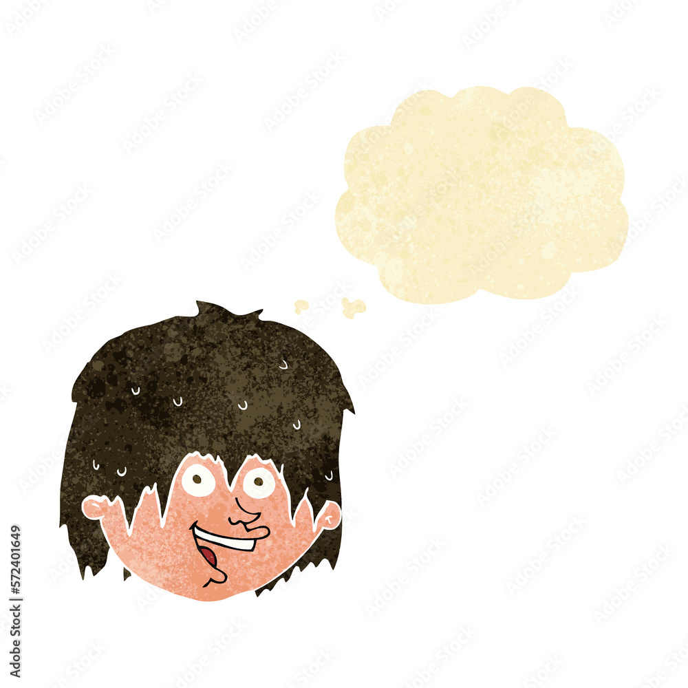cartoon happy man with thought bubble cartoon happy man with thought bubble