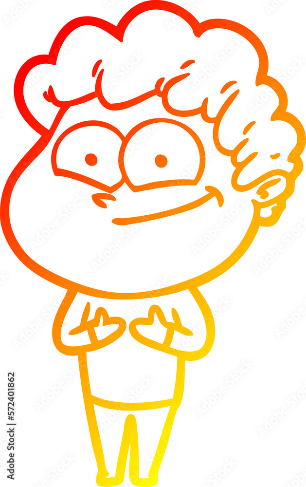 warm gradient line drawing cartoon happy man warm gradient line drawing cartoon happy man
