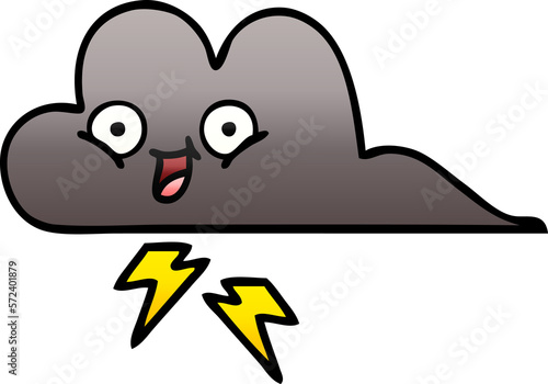 gradient shaded cartoon storm cloud