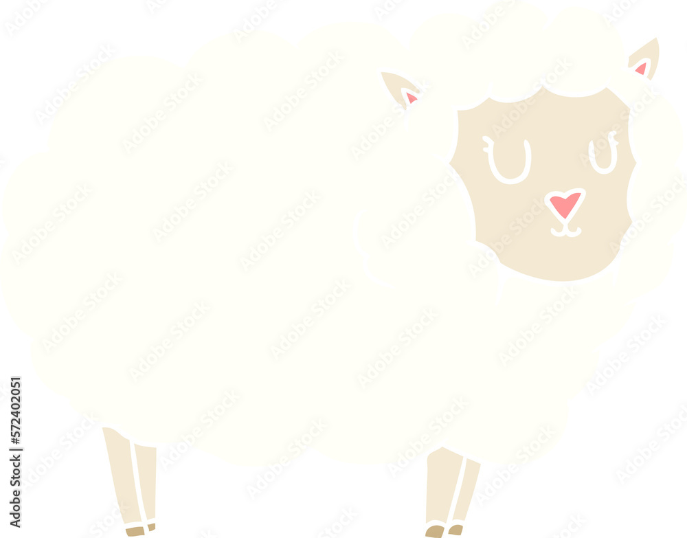 flat color style cartoon sheep flat color style cartoon sheep