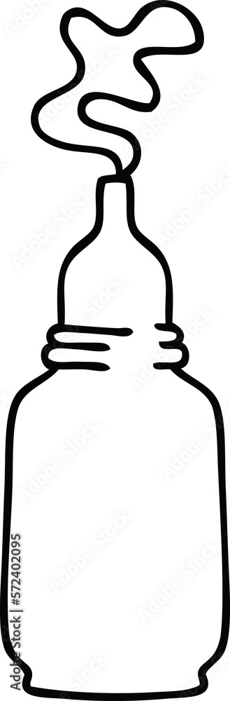 Fototapeta premium quirky line drawing cartoon glass bottled potion