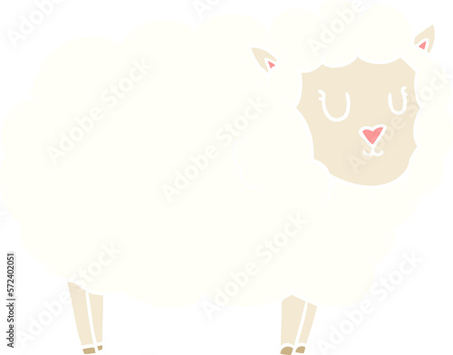 flat color style cartoon sheep © lineartestpilot