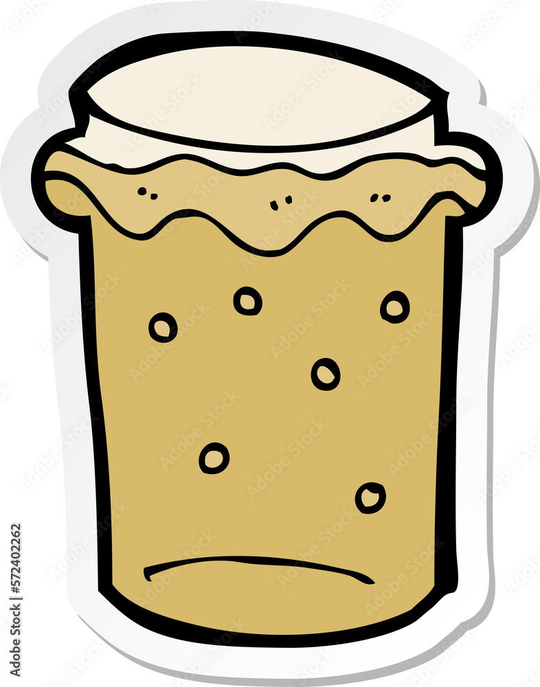 sticker of a cartoon glass of beer sticker of a cartoon glass of beer