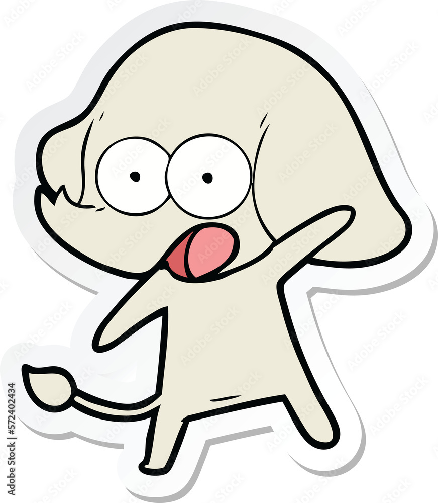 sticker of a cute cartoon elephant