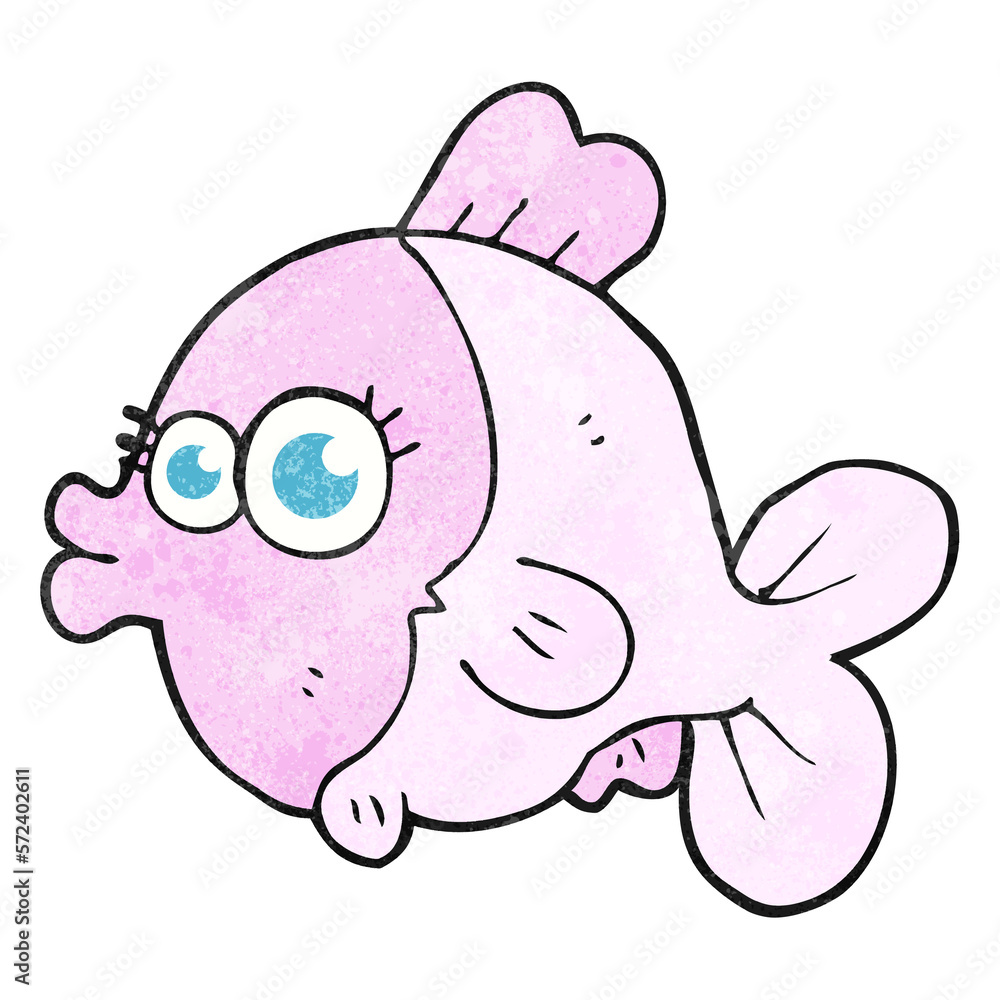 funny textured cartoon fish with big pretty eyes funny textured cartoon fish with big pretty eyes