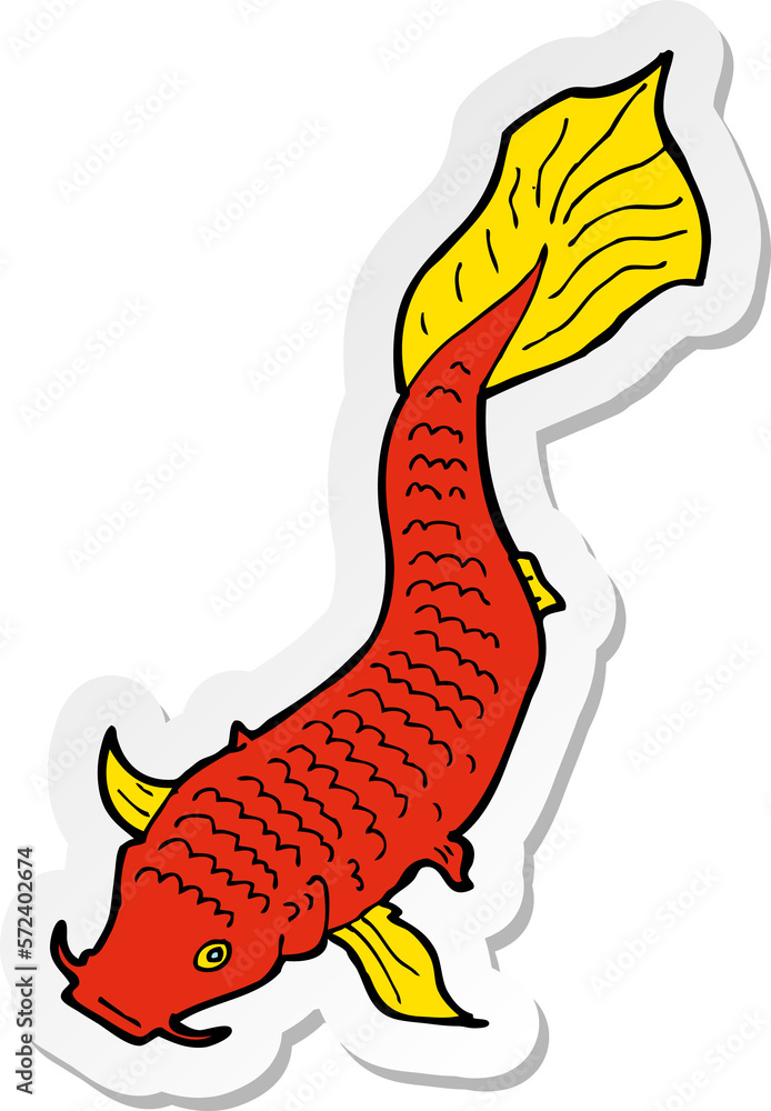 sticker of a cartoon fish sticker of a cartoon fish