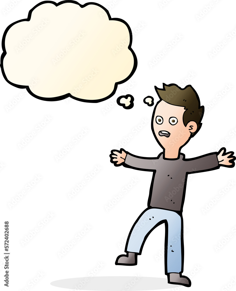 cartoon startled boy with thought bubble cartoon startled boy with thought bubble