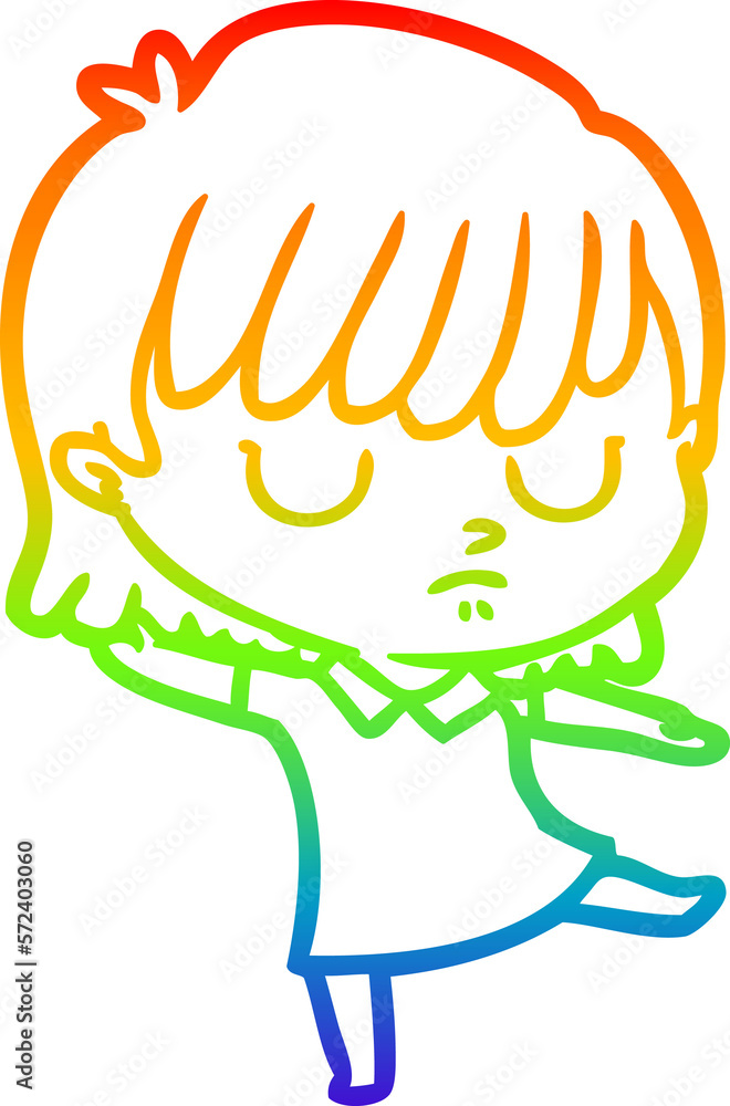 rainbow gradient line drawing cartoon woman rainbow gradient line drawing cartoon woman