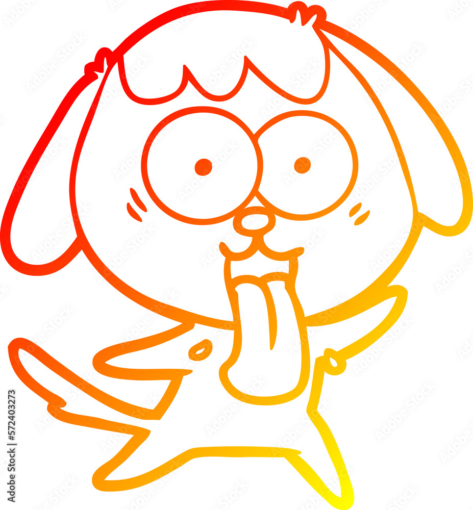 warm gradient line drawing cute cartoon dog warm gradient line drawing cute cartoon dog