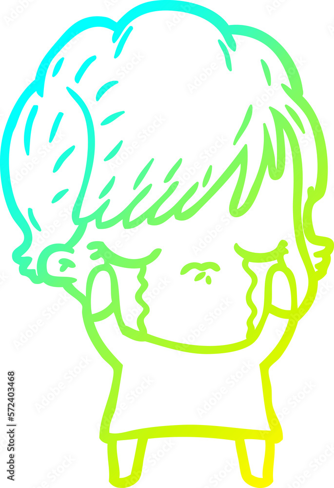 cold gradient line drawing cartoon woman crying cold gradient line drawing cartoon woman crying