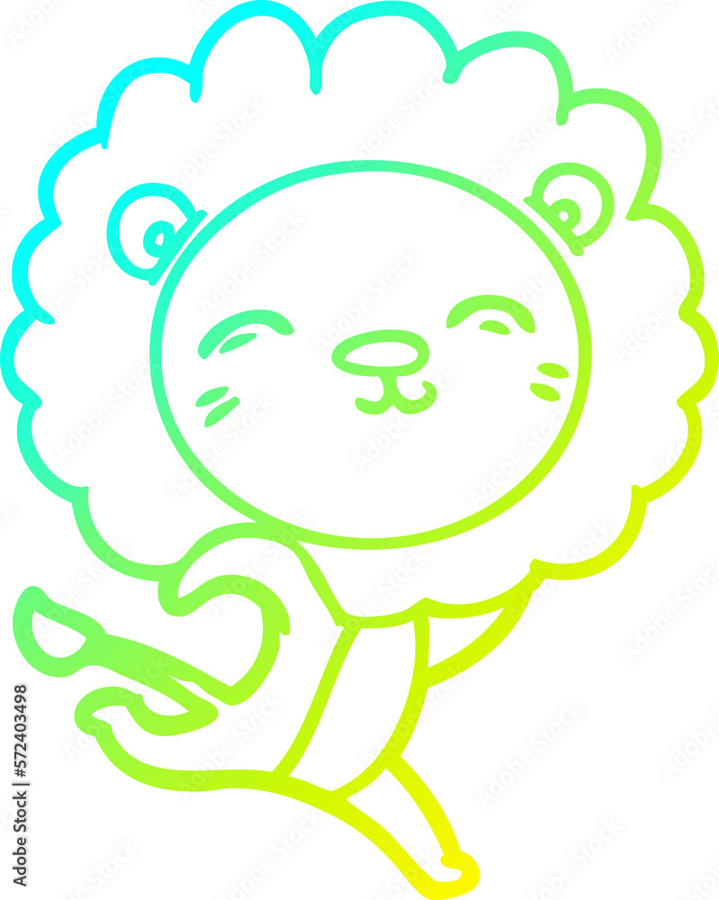 cold gradient line drawing cartoon lion cold gradient line drawing cartoon lion
