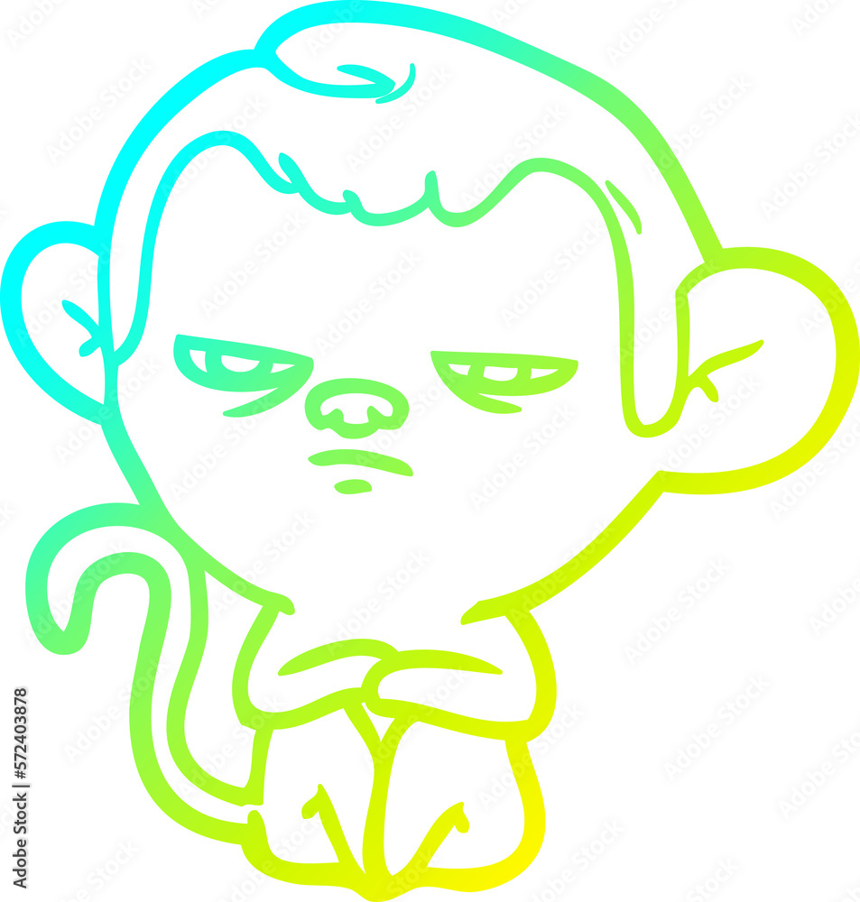 cold gradient line drawing cartoon monkey cold gradient line drawing cartoon monkey